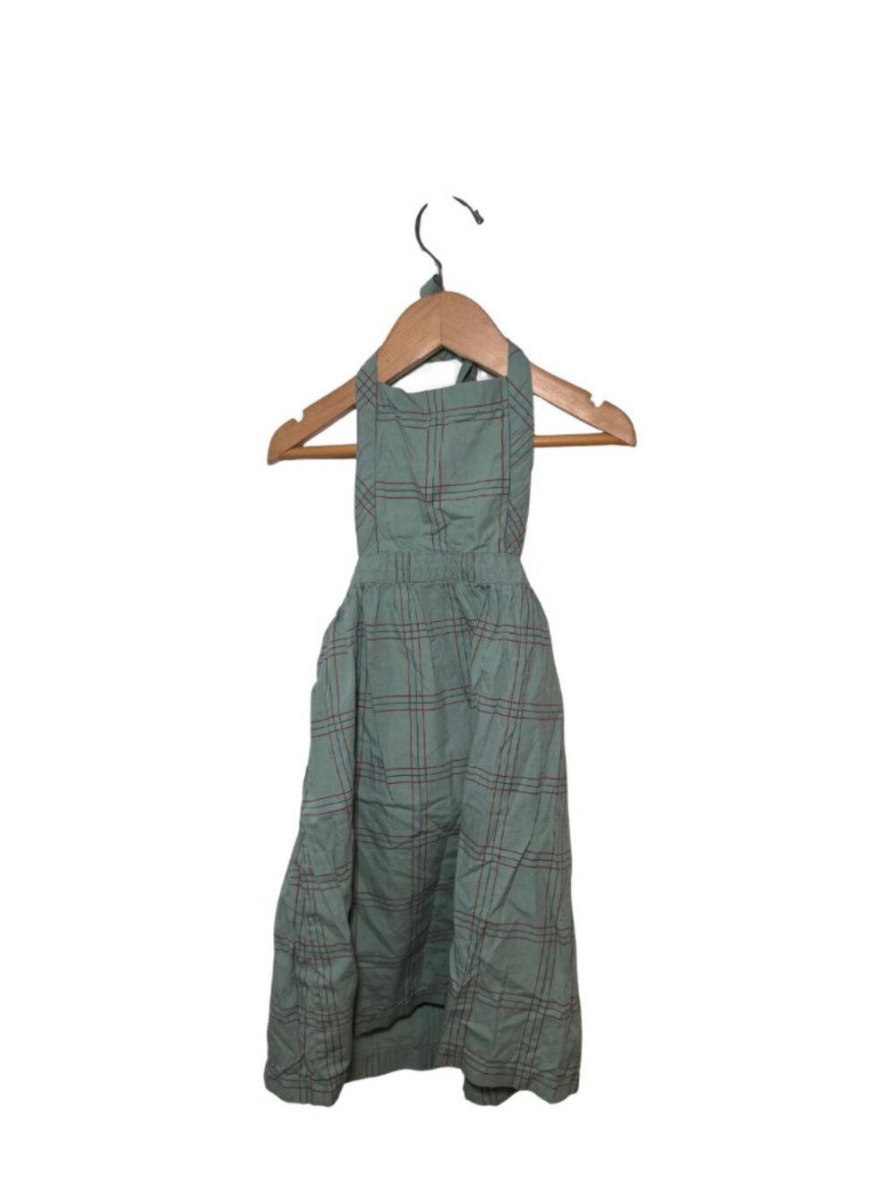 Tiny Cottons Green Plaid Halter Dress 4Y